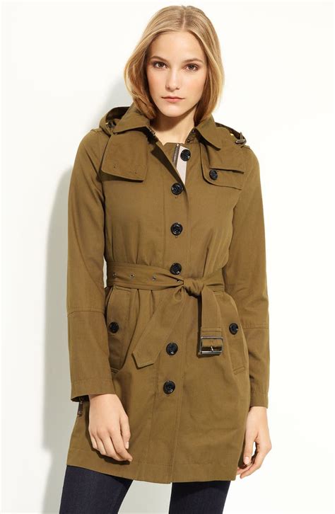 burberry fur trimmed hooded raincoat|burberry raincoat nordstrom.